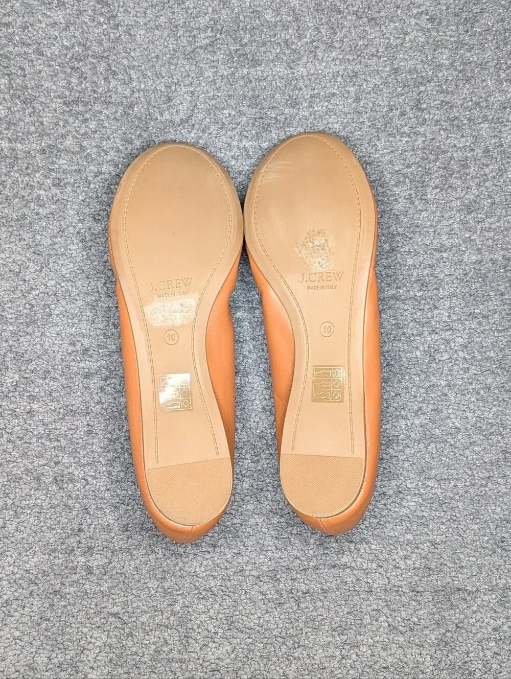 J. Crew Cece Ballet Flat Leather Burnt Sienna Women's 10